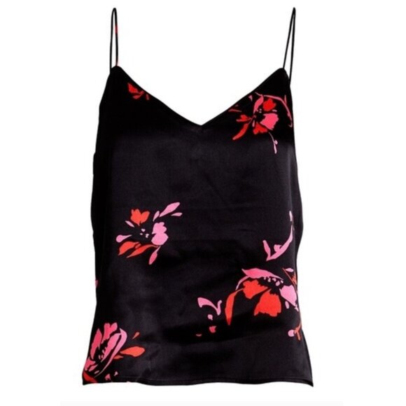 Ganni Silk Blend Camisole Tank Top, EU38/US6, Black - Picture 1 of 7